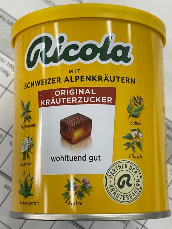 Kẹo thảo mộc Ricola Original Schweizer Alpenkräutern 250g