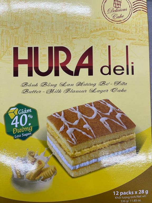Hura Deli Bánh Bông Lan Hương Bơ - Sữa 336g