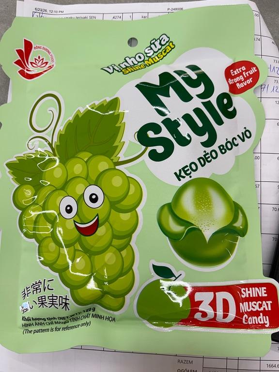 Kẹo dẻo bóc vỏ vị nho sữa 120g