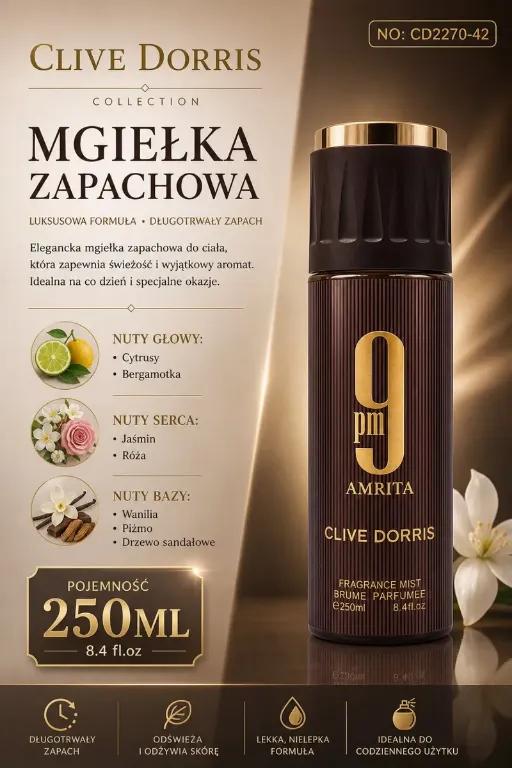 Xịt thơm toàn thân Clive Dorris 9pm Amrita 250ml