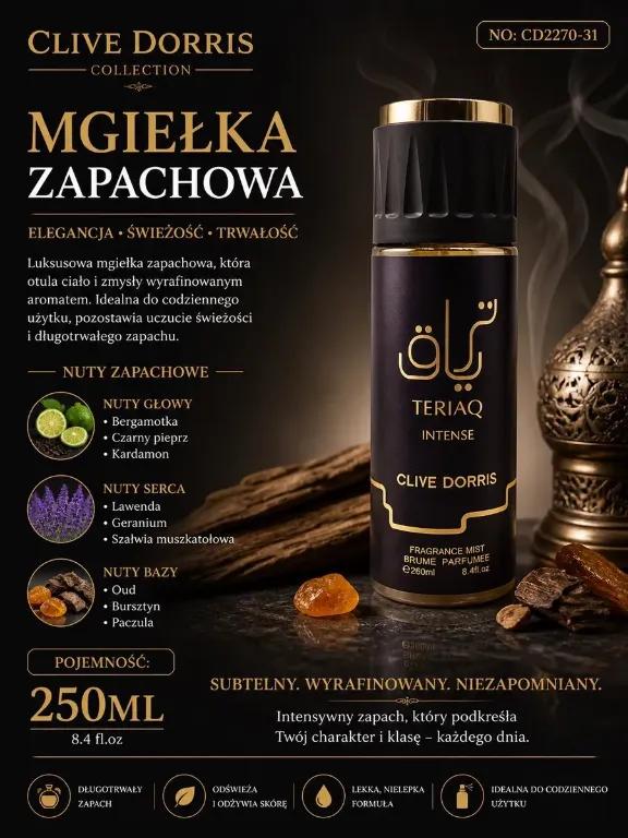 Xịt thơm toàn thân Clive Dorris Teriaq Intense 250ml