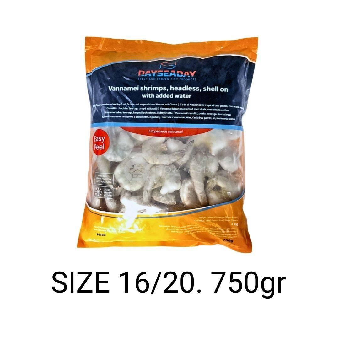 Tôm 16-20 Xẻ Lưng DAYSEADAY Có Vỏ Không Đầu 750g