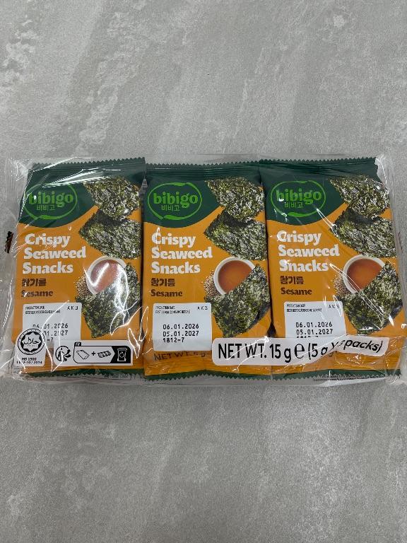 Bánh rong biển giòn Bibigo vị bbq 15g (3 gói)
