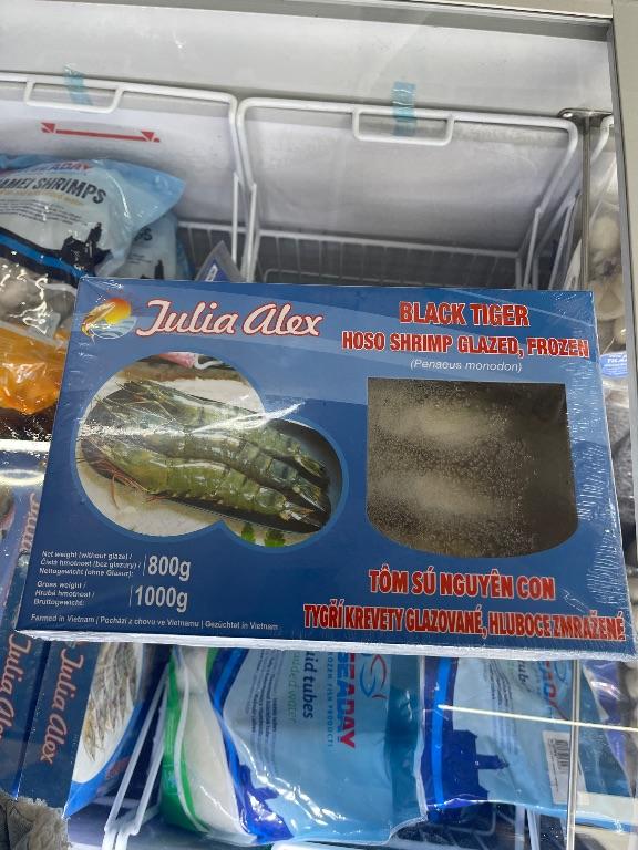 Tôm sú đen Julia Alex HOSO GLAZED, ĐÔNG LẠNH 1kg