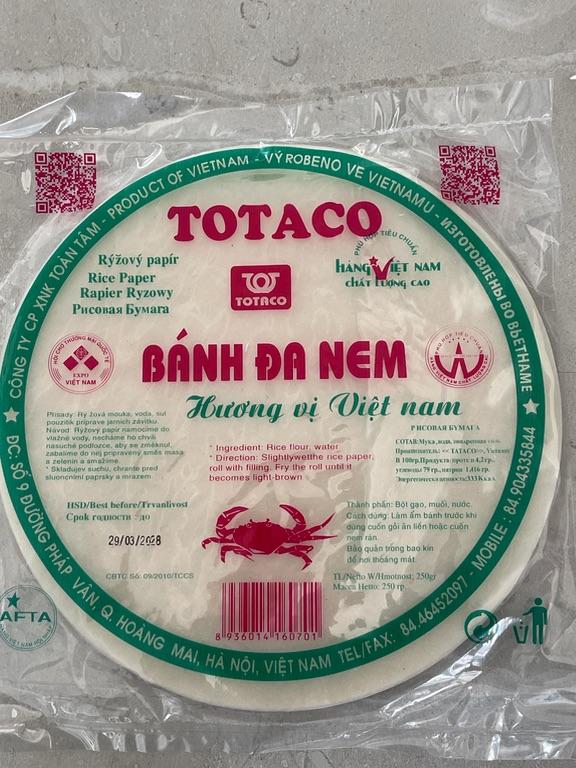 Bánh Đa Nem Totaco Hương Vị Việt Nam 250g