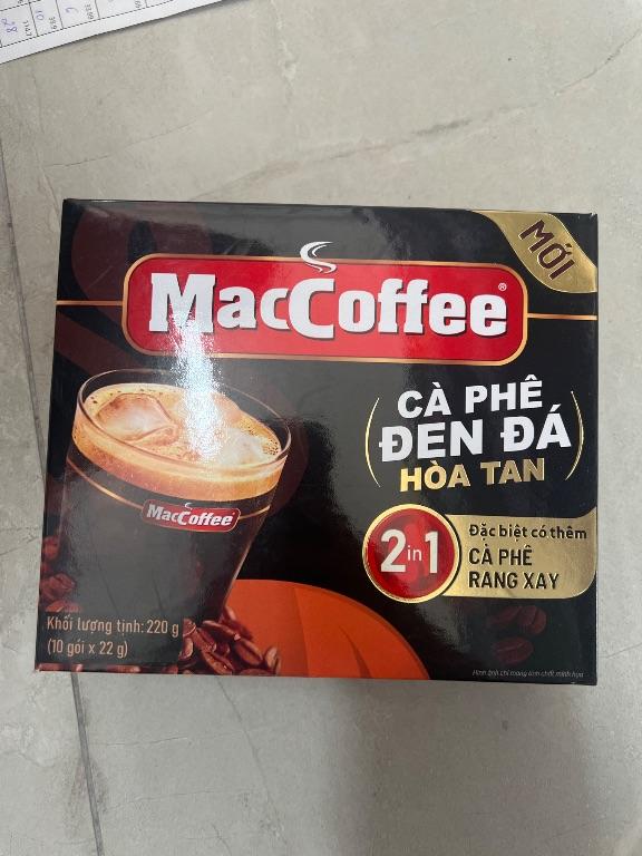 MacCoffee Cà Phê Đen Đá Hòa Tan 2in1, 220g (10 gói x 22g)