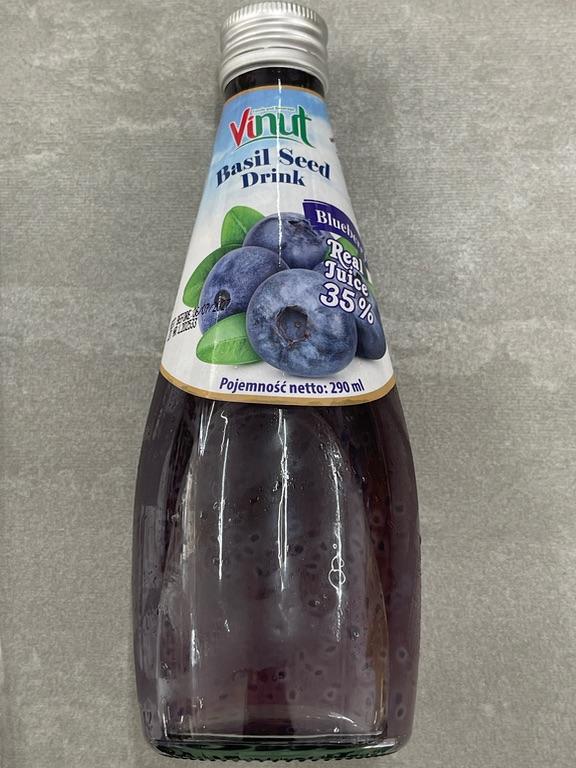 Nước uống hạt húng quế Vinut vị việt quất 290ml
