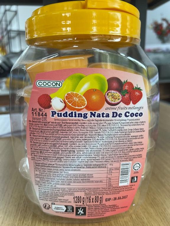 Pudding Nata De Coco Cocon hương trái cây tổng hợp 1280g (16x80g)