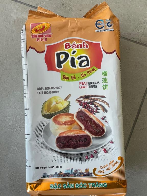 Bánh Pia Đậu Đỏ Sầu Riêng Tân Huê Viên 400g
