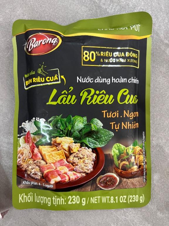 Nước dùng hoàn chỉnh Lẩu Riêu Cua Barona 230g