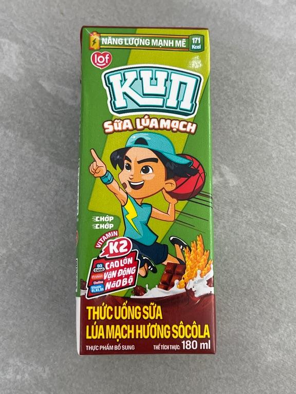 Sữa lúa mạch hương socola KUN 180ml
