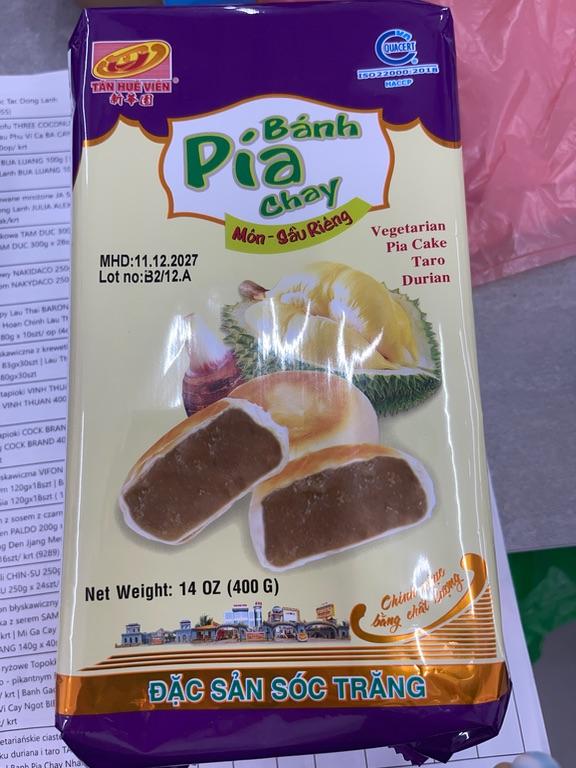 Bánh Pía Chay Môn Sầu Riêng Tân Huê Viên 400g