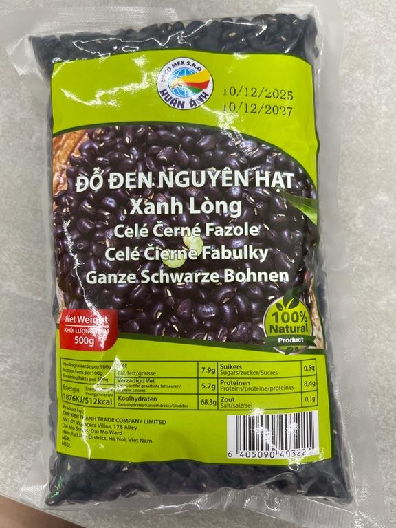 Đỗ đen nguyên hạt xanh lòng 500g