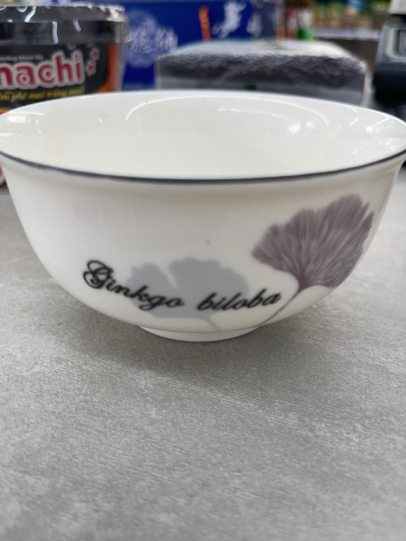 Bát sứ Ginkgo biloba