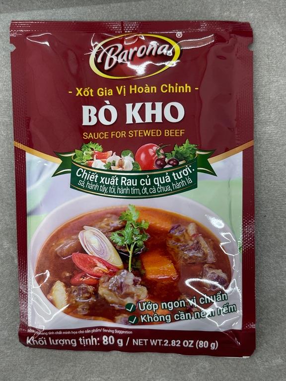 Xốt Gia Vị Hoàn Chỉnh Barona Bò Kho 80g